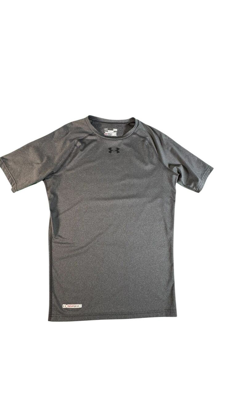 Under Armour HeatGear Compression Shirt Men’s Large Gray Short Sleeve Athletic
